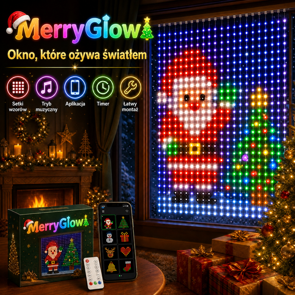 MerryGlow – inteligentna kurtyna świetlna LED (400 LED)